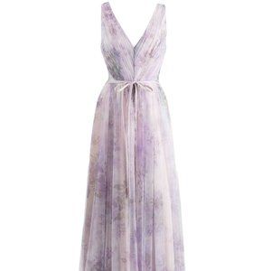 Marchesa Notte Sora floral-print tulle dress